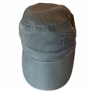 Army Green military bedazzled cap